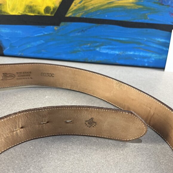 vintage brown leather belt by Justin made in the USA - Picture 9 of 9
